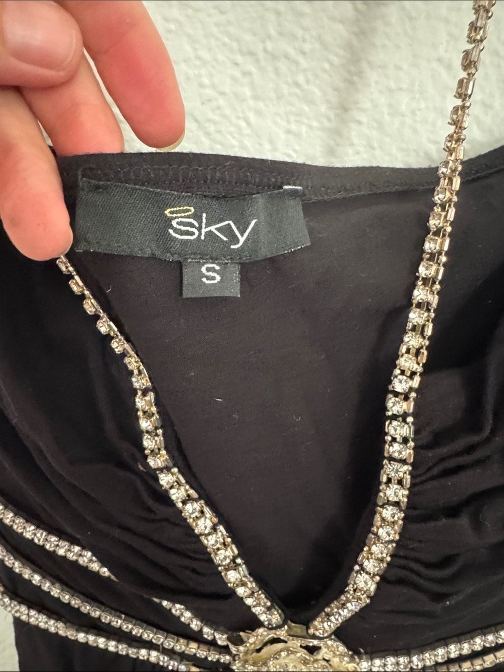 Sky Y2K Halter Rhinestone Dress - Picture 4 of 5